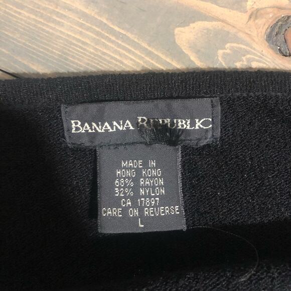 Banana Republic black long sleeve long loose pullover women's size large - Picture 5 of 5